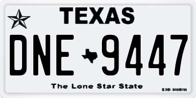 TX license plate DNE9447
