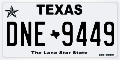TX license plate DNE9449