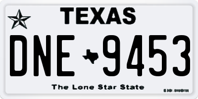 TX license plate DNE9453