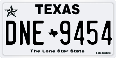 TX license plate DNE9454