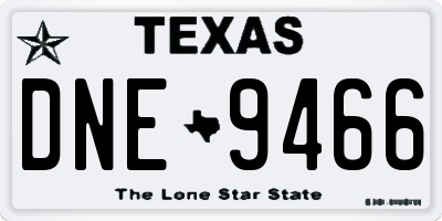 TX license plate DNE9466
