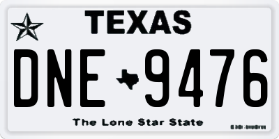 TX license plate DNE9476