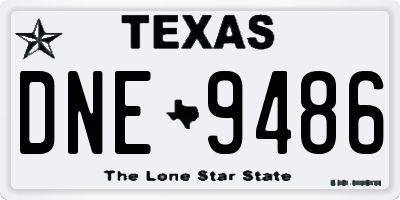 TX license plate DNE9486