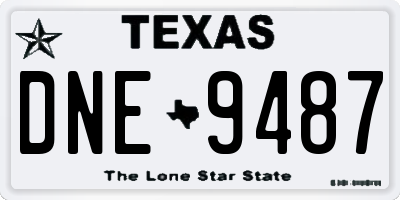 TX license plate DNE9487