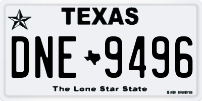 TX license plate DNE9496