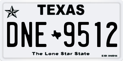 TX license plate DNE9512
