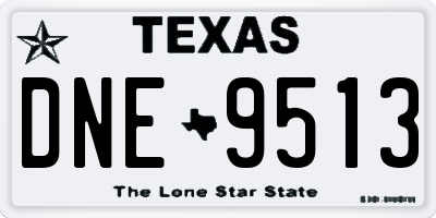 TX license plate DNE9513