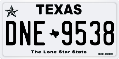 TX license plate DNE9538