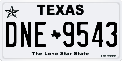 TX license plate DNE9543