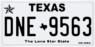 TX license plate DNE9563
