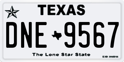 TX license plate DNE9567