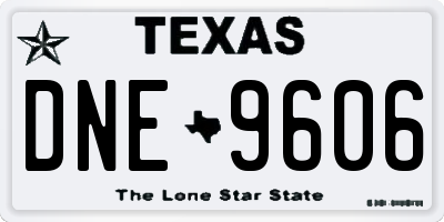 TX license plate DNE9606