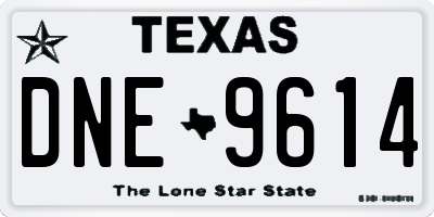 TX license plate DNE9614