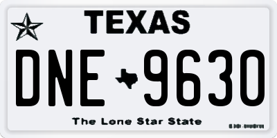 TX license plate DNE9630