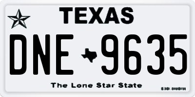TX license plate DNE9635