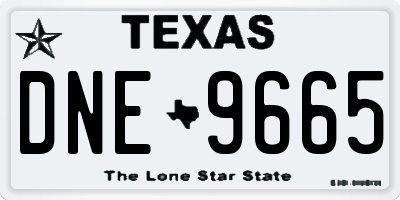 TX license plate DNE9665
