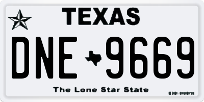 TX license plate DNE9669