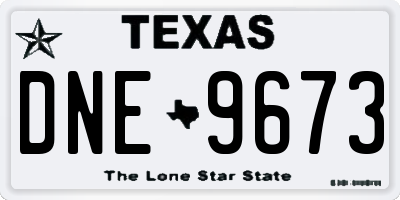 TX license plate DNE9673