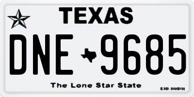 TX license plate DNE9685