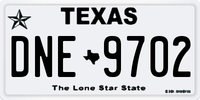 TX license plate DNE9702