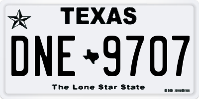 TX license plate DNE9707