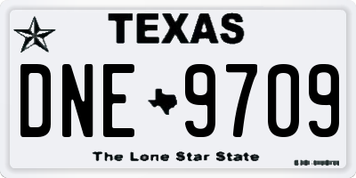 TX license plate DNE9709