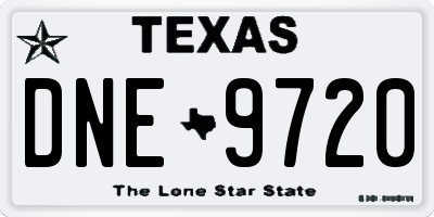 TX license plate DNE9720