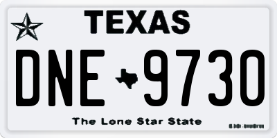TX license plate DNE9730