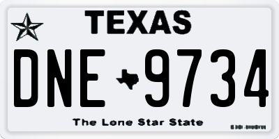 TX license plate DNE9734