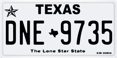 TX license plate DNE9735