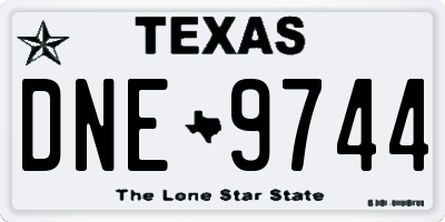 TX license plate DNE9744