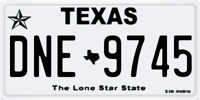 TX license plate DNE9745