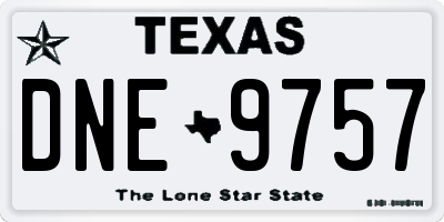 TX license plate DNE9757
