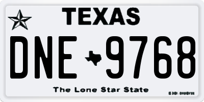 TX license plate DNE9768