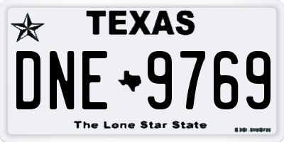 TX license plate DNE9769