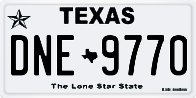 TX license plate DNE9770