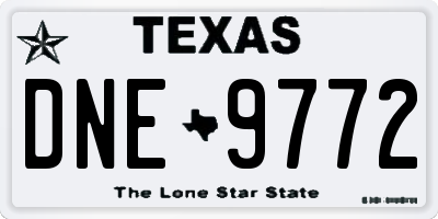 TX license plate DNE9772