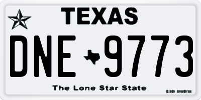 TX license plate DNE9773
