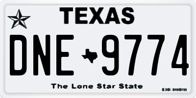 TX license plate DNE9774