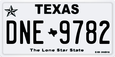 TX license plate DNE9782