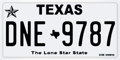 TX license plate DNE9787