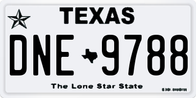 TX license plate DNE9788