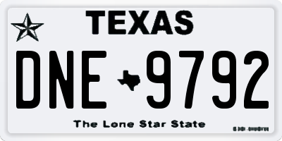 TX license plate DNE9792