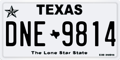 TX license plate DNE9814