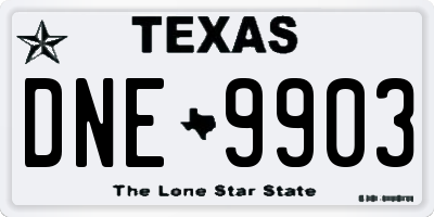 TX license plate DNE9903