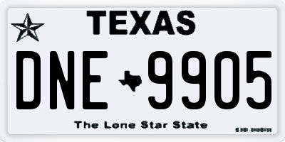 TX license plate DNE9905