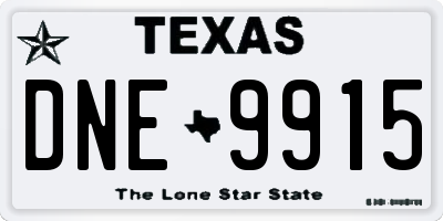 TX license plate DNE9915