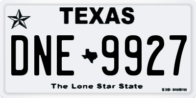 TX license plate DNE9927