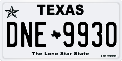 TX license plate DNE9930