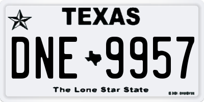 TX license plate DNE9957